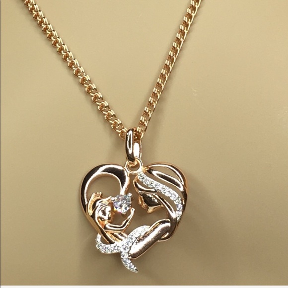 Mother and Child Heart Necklace - Picture 2 of 5